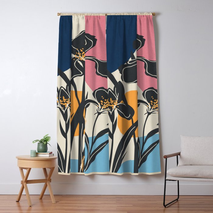 Modern Iris Abstraction Window Curtain Gallery Image 1