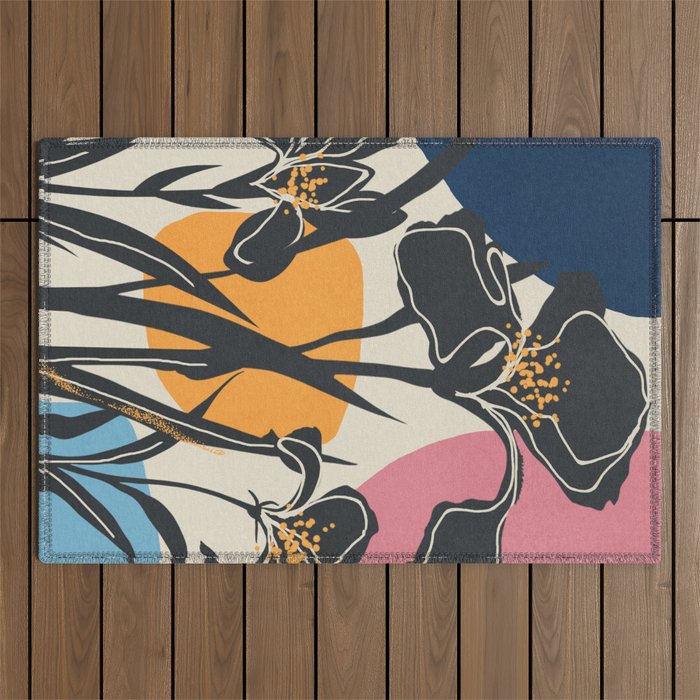 Modern Iris Abstraction Outdoor Rug Gallery Image 1