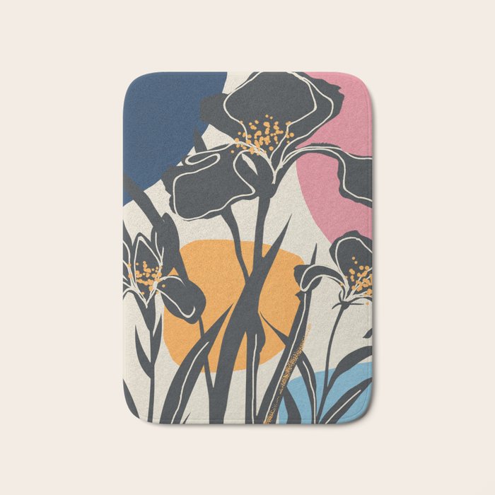 Modern Iris Abstraction Bath Mat Gallery Image 1