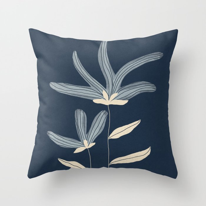 Two Flowers Throw Pillow Gallery Image 1