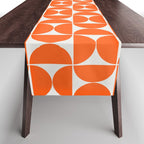 Mid-Century Modern Pattern No.27 Mini - Off-White and Orange Table Runner Gallery Image 1