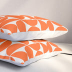 Mid-Century Modern Pattern No.27 Mini - Off-White and Orange Pillow Sham Gallery Image 3
