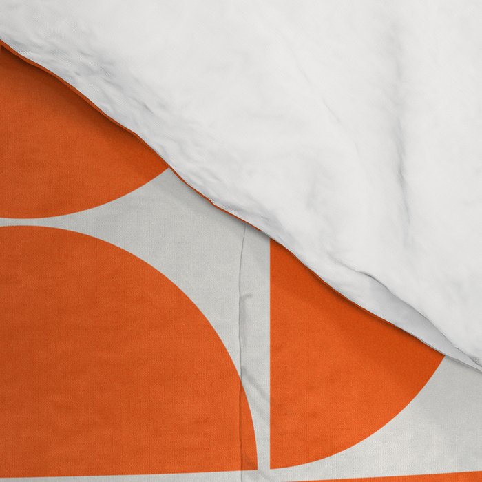 Mid-Century Modern Pattern No.27 Mini - Off-White and Orange Comforter Gallery Image 4
