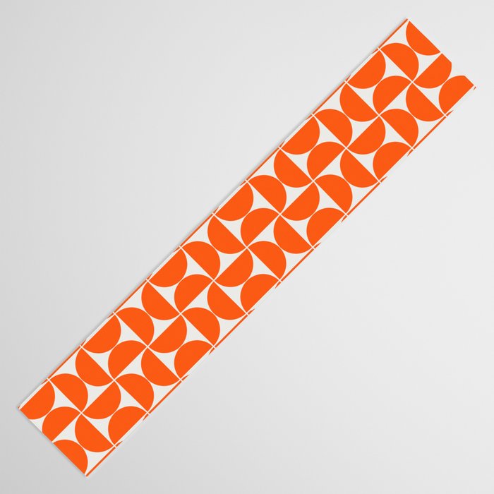 Mid-Century Modern Pattern No.27 Mini - Off-White and Orange Table Runner Gallery Image 3
