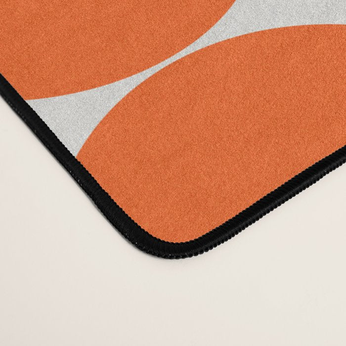 Mid-Century Modern Pattern No.27 Mini - Off-White and Orange Desk Mat Gallery Image 4