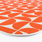 Mid-Century Modern Pattern No.27 Mini - Off-White and Orange Bath Mat Gallery Image 3