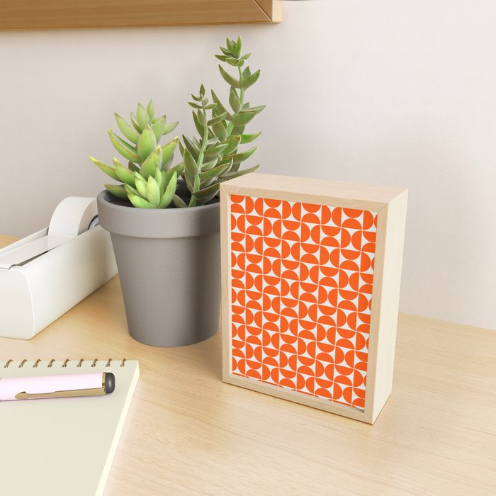 Mid-Century Modern Pattern No.27 Mini - Off-White and Orange Mini Art Print Gallery Image 2