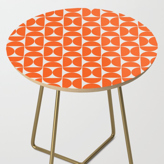 Mid-Century Modern Pattern No.27 Mini - Off-White and Orange Side Table Gallery Image 2