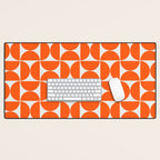 Mid-Century Modern Pattern No.27 Mini - Off-White and Orange Desk Mat Gallery Image 1