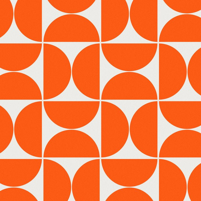 Mid-Century Modern Pattern No.27 Mini - Off-White and Orange Coffee Mug Gallery Image 2