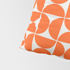 Mid-Century Modern Pattern No.27 Mini - Off-White and Orange Pillow Sham Gallery Image 4
