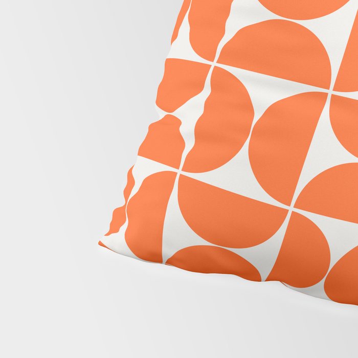 Mid-Century Modern Pattern No.27 Mini - Off-White and Orange Pillow Sham Gallery Image 4