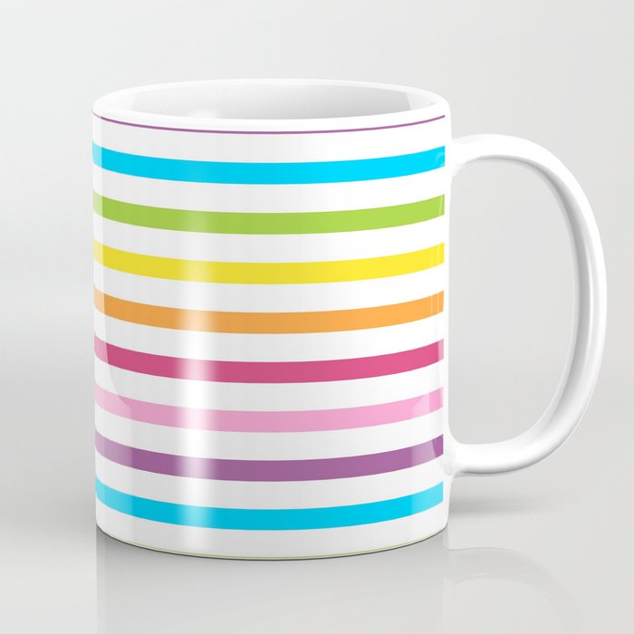 Rainbow Stripe Pattern Colorful Rainbow Lines Coffee Mug Gallery Image 1