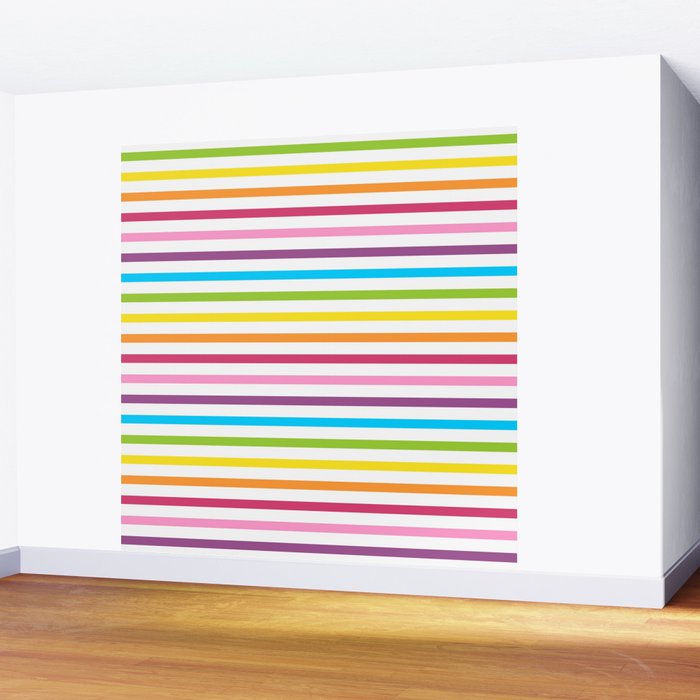 Rainbow Stripe Pattern Colorful Rainbow Lines Wall Mural Gallery Image 2