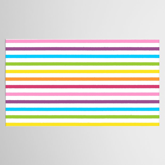 Rainbow Stripe Pattern Colorful Rainbow Lines Tablecloth Gallery Image 2