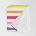 Rainbow Stripe Pattern Colorful Rainbow Lines Throw Blanket Gallery Image 3