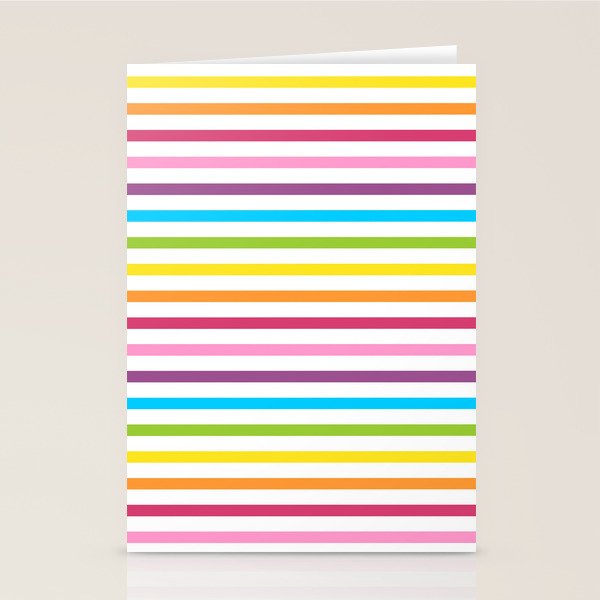 Rainbow Stripe Pattern Colorful Rainbow Lines Stationery Card Gallery Image 1