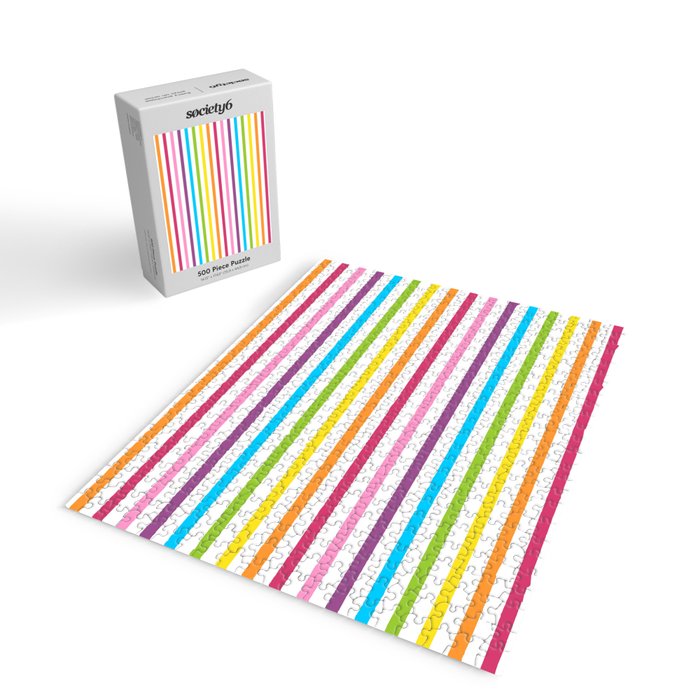 Rainbow Stripe Pattern Colorful Rainbow Lines Jigsaw Puzzle Gallery Image 2