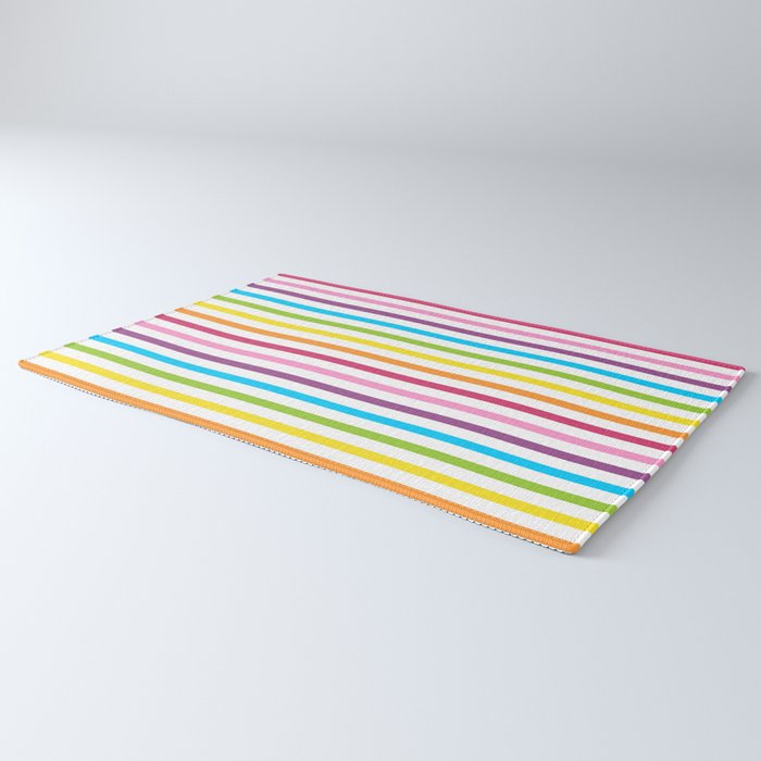 Rainbow Stripe Pattern Colorful Rainbow Lines Rug Gallery Image 3