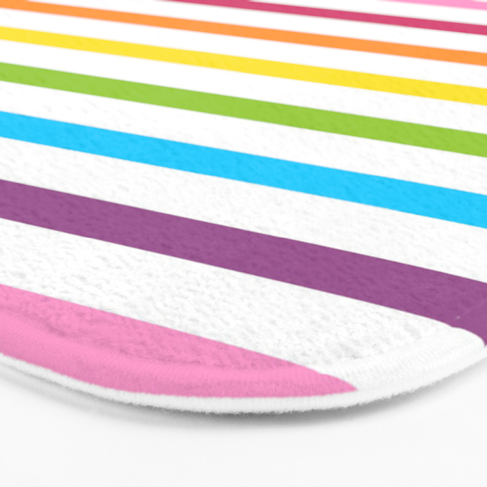 Rainbow Stripe Pattern Colorful Rainbow Lines Bath Mat Gallery Image 3