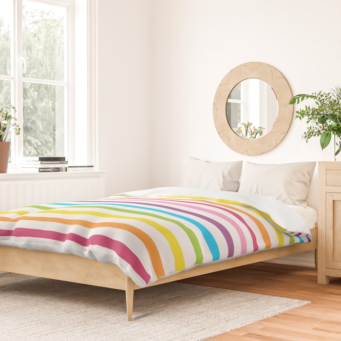 Rainbow Stripe Pattern Colorful Rainbow Lines Duvet Cover Gallery Image 2
