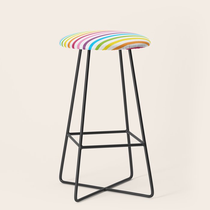 Rainbow Stripe Pattern Colorful Rainbow Lines Stool Gallery Image 1