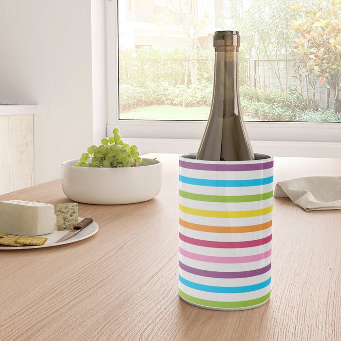 Rainbow Stripe Pattern Colorful Rainbow Lines Wine Chiller Gallery Image 4