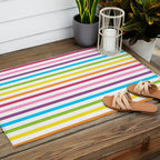 Rainbow Stripe Pattern Colorful Rainbow Lines Outdoor Rug Gallery Image 2