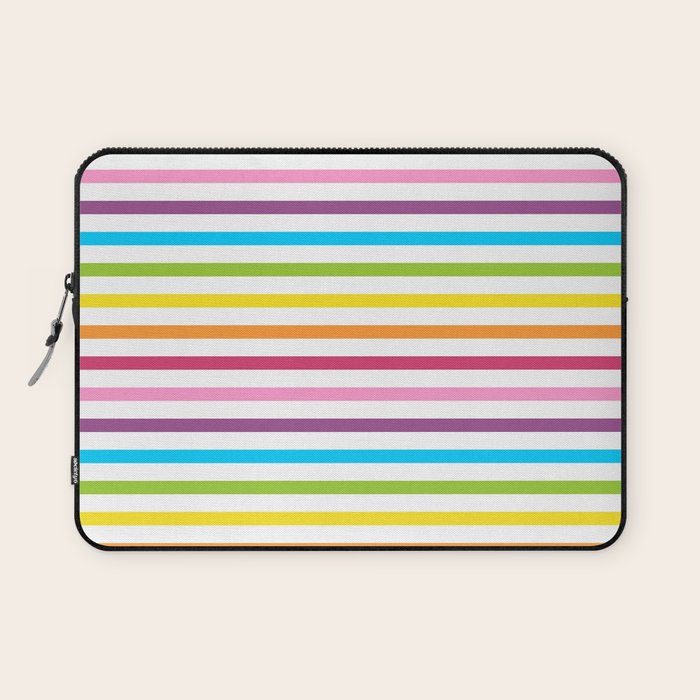 Rainbow Stripe Pattern Colorful Rainbow Lines Laptop Sleeve