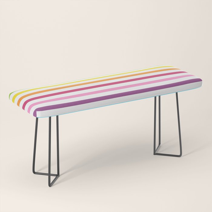 Rainbow Stripe Pattern Colorful Rainbow Lines Bench Gallery Image 1