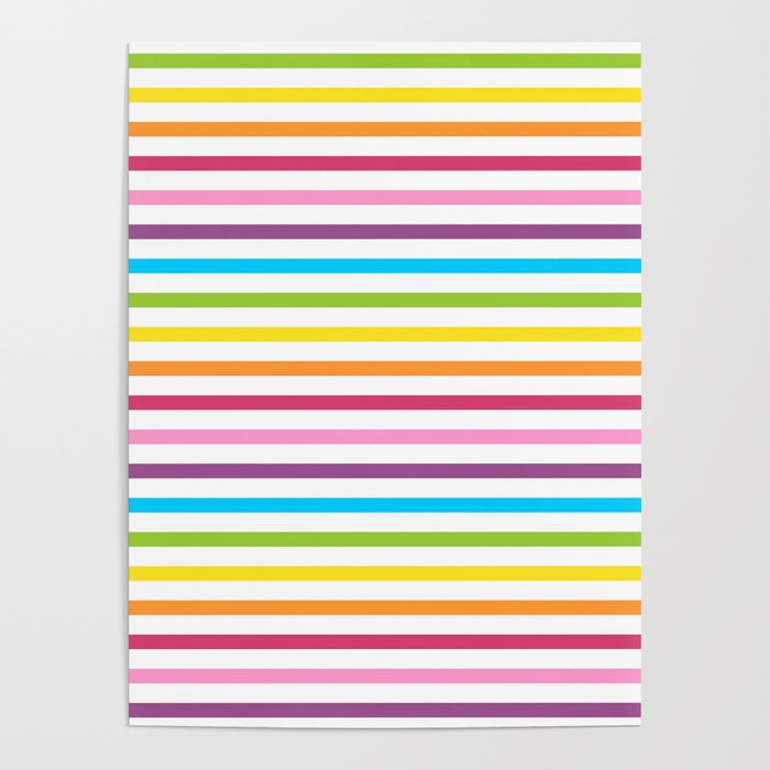 Rainbow Stripe Pattern Colorful Rainbow Lines Poster Gallery Image 1