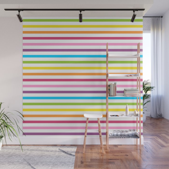 Rainbow Stripe Pattern Colorful Rainbow Lines Wall Mural Gallery Image 1