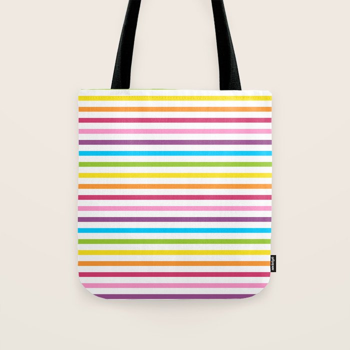 Rainbow Stripe Pattern Colorful Rainbow Lines Tote Bag