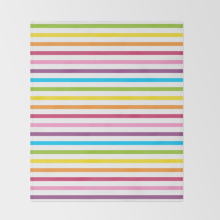 Rainbow Stripe Pattern Colorful Rainbow Lines Throw Blanket Gallery Image 2