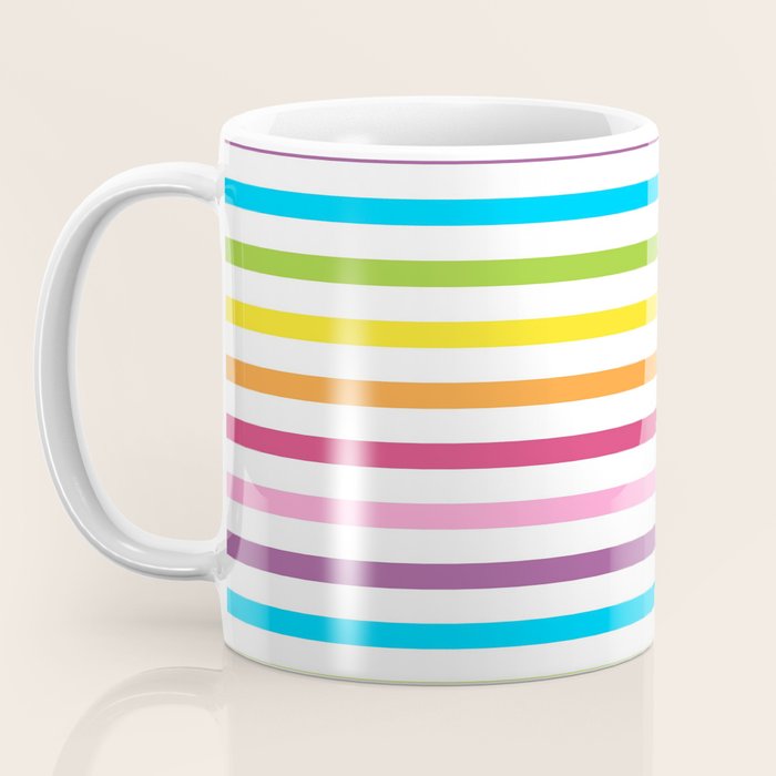 Rainbow Stripe Pattern Colorful Rainbow Lines Coffee Mug Gallery Image 3