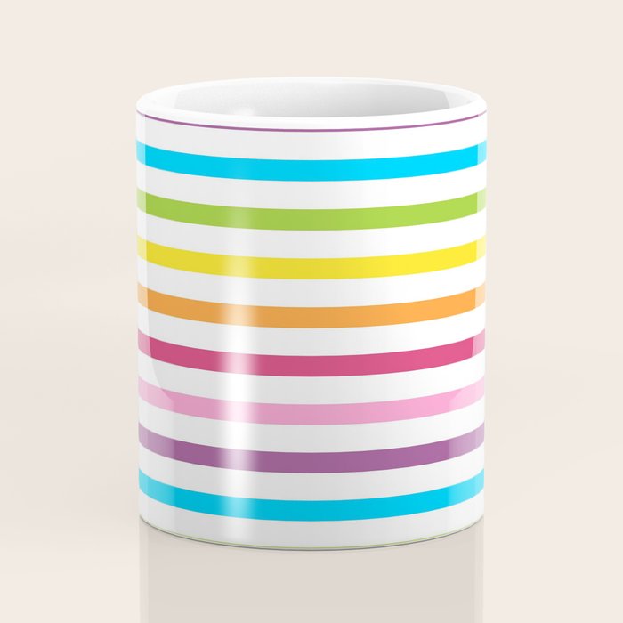 Rainbow Stripe Pattern Colorful Rainbow Lines Coffee Mug Gallery Image 4