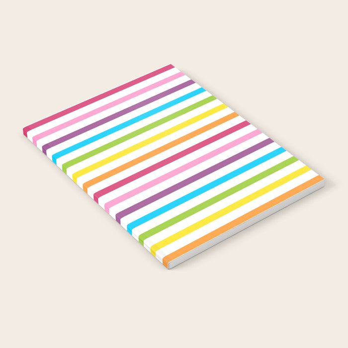 Rainbow Stripe Pattern Colorful Rainbow Lines Notebook Gallery Image 2