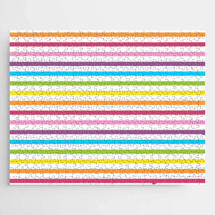 Rainbow Stripe Pattern Colorful Rainbow Lines Jigsaw Puzzle Gallery Image 1
