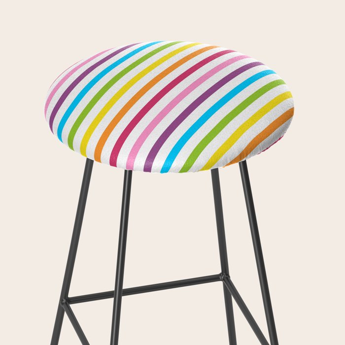 Rainbow Stripe Pattern Colorful Rainbow Lines Stool Gallery Image 2