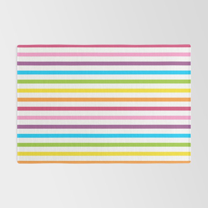 Rainbow Stripe Pattern Colorful Rainbow Lines Rug Gallery Image 2