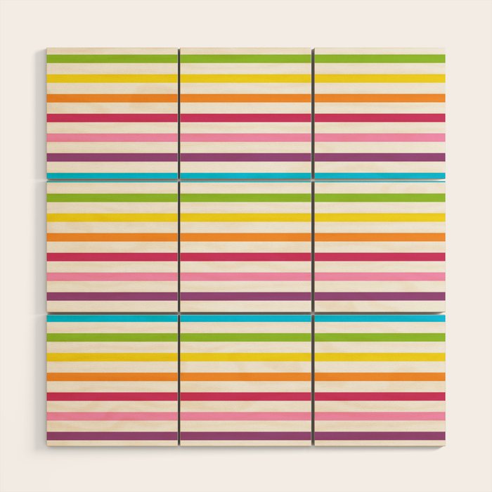 Rainbow Stripe Pattern Colorful Rainbow Lines Wood Wall Art Gallery Image 1
