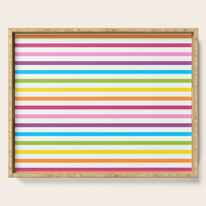 Rainbow Stripe Pattern Colorful Rainbow Lines Serving Tray Gallery Image 1