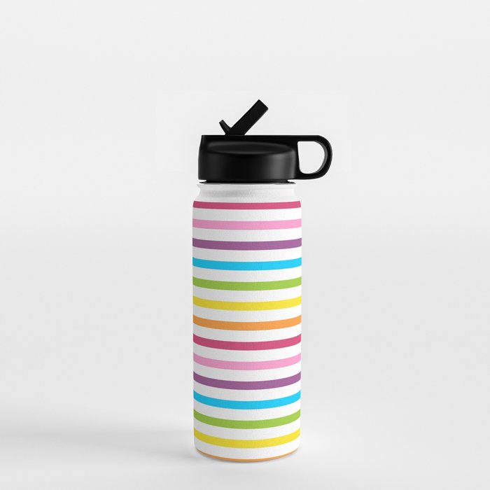 Rainbow Stripe Pattern Colorful Rainbow Lines Water Bottle Gallery Image 1