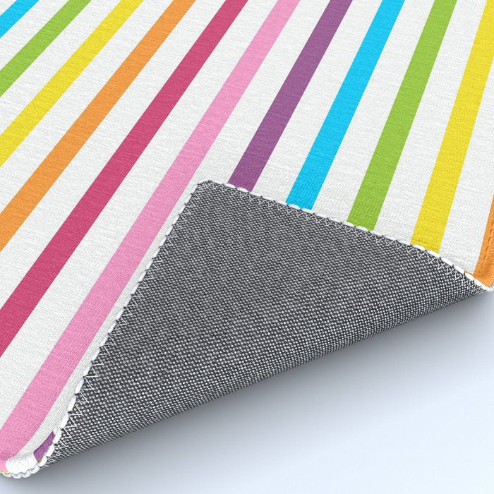 Rainbow Stripe Pattern Colorful Rainbow Lines Rug Gallery Image 4