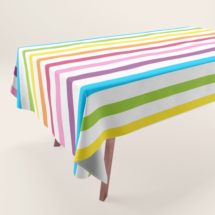 Rainbow Stripe Pattern Colorful Rainbow Lines Tablecloth Gallery Image 1