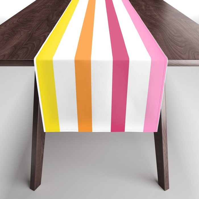 Rainbow Stripe Pattern Colorful Rainbow Lines Table Runner Gallery Image 1