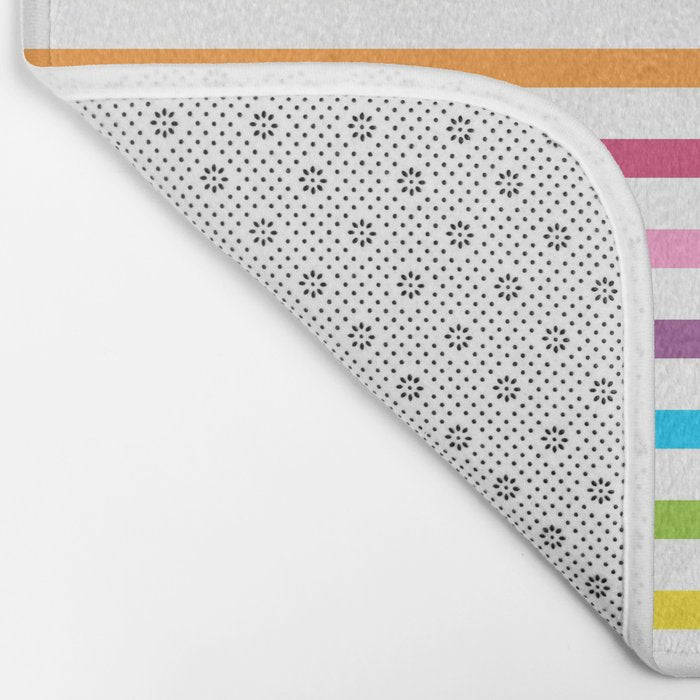 Rainbow Stripe Pattern Colorful Rainbow Lines Bath Mat Gallery Image 2