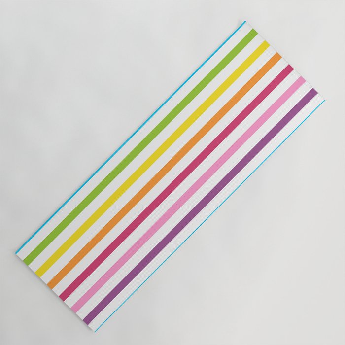 Rainbow Stripe Pattern Colorful Rainbow Lines Yoga Mat
