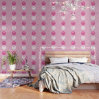 Large Pink and White Smiley Face - Preppy Aesthetic Decor Wallpaper Gallery Image 3