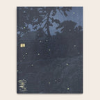 Fireflies Near Minumagawa River - Vintage Japanese Woodblock Print Art By Kawase Hasui Notebook Gallery Image 4
